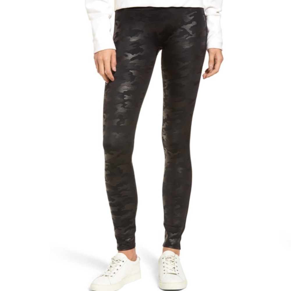 Spanx Camo Faux Leather Leggings